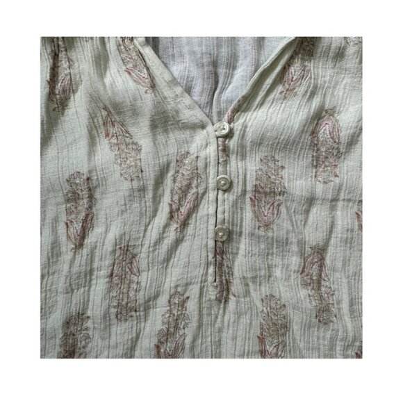 Wonderly Indian Block Print Blouse size Large - Picture 2 of 6